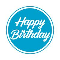 Bierviltjes/onderzetters Happy Birthday - 10x stuks - blauw - D10 cm - Verjaardag versiering