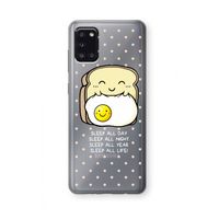 Sleep All Day: Samsung Galaxy A31 Transparant Hoesje
