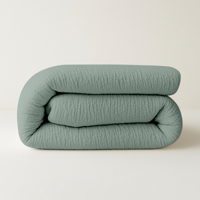 Easy Dekbed & Dekbedovertrek In 1 Mousseline Effen 200x200 Cm Groen Warmteklasse 2 Winter & Anti Allergie & Anti Huisstofmijt Zydante -