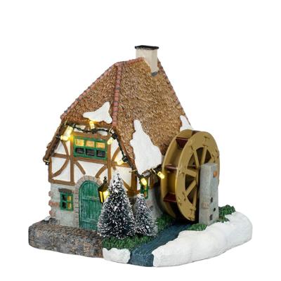 Water wheel house battery operated l14,5xb12xh14,5 cm - Luville