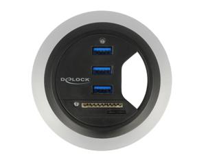 DeLOCK DeLOCK In-Desk Hub 3 Port USB 3.0 + 2 Slot SD Card Reader