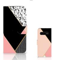 Samsung Galaxy S10 Plus | Book Case | Zwart Roze Vormen