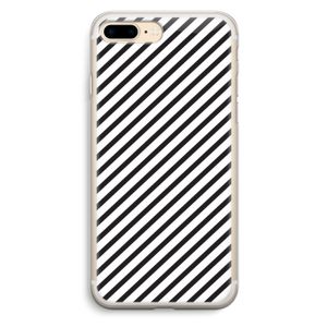 Strepen zwart-wit: iPhone 7 Plus Transparant Hoesje
