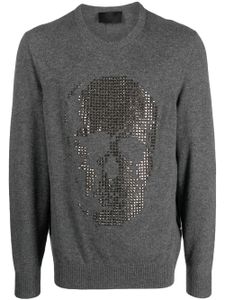 Philipp Plein pull en cachemire à ornements en cristal - Gris