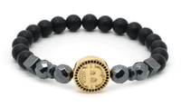 Bitcoin armband hematiet/onyx - Sieraden - Spiritueelboek.nl