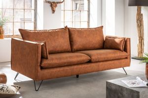 Retro 3-zitsbank ROCCO 194cm antiekbruin 3-zits met haarspeldpoten - 40830