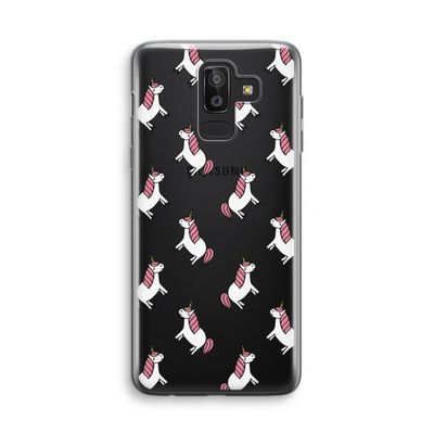 Eenhoorns overal: Samsung Galaxy J8 (2018) Transparant Hoesje