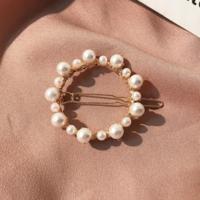 Geometrische onregelmatige parel haarspelden meisjes delicate haar greep (ronde)