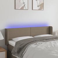 Hoofdbord LED 147x16x78/88 cm stof taupe