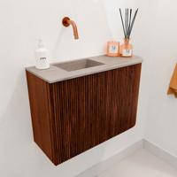 Toiletmeubel Mondiaz Joya Dlux | 61.6 cm | Meubelkleur Ruby | Faye wastafel Saba Wasbak Links | Zonder kraangat(en)