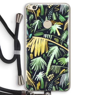 Tropical Palms Dark: Huawei Ascend P8 Lite (2017) Transparant Hoesje met koord