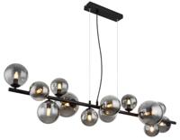 Globo Design hanglampRiha zwart met smoke glas - 56133-13H
