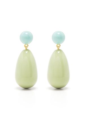 Eshvi boucles d'oreilles à breloques émaillées - Vert