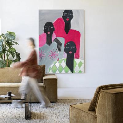 Urban Cotton Wandkleed 'We Are Family' 80 x 110cm in Frame - black