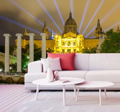 Fotobehang steden Montjuic nachtvisie