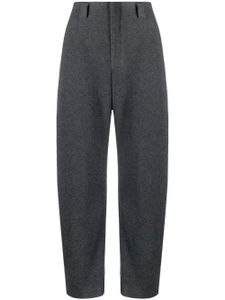 LEMAIRE pantalon en laine à taille haute - Gris