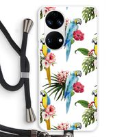 Kleurrijke papegaaien: Huawei P50 Transparant Hoesje met koord