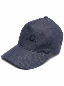 A.P.C. casquette à logo imprimé - Bleu