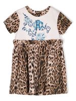 Roberto Cavalli Junior robe en coton à imprimé animalier - Tons neutres