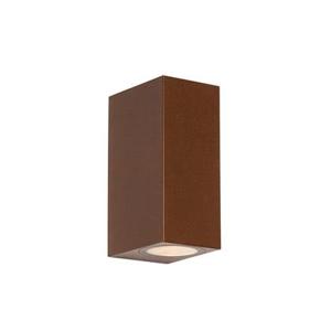 QAZQA Moderne buiten wandlamp roestbruin kunststof 2-lichts - Baleno