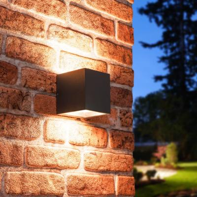Cuba LED Wandlamp - 12,8 Watt 1120 Lumen - 3000K Warm Wit - IP65 Waterdicht voor Binnen en buiten - GX53 Vervangbare lichtbron - Up & Down Light - Zwart