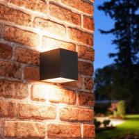 Cuba LED Wandlamp - 12,8 Watt 1120 Lumen - 3000K Warm Wit - IP65 Waterdicht voor Binnen en buiten - GX53 Vervangbare lichtbron - Up & Down Light - Zwart