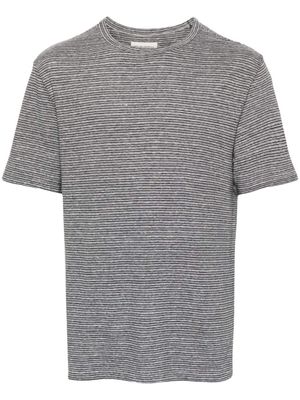Officine Generale chemise rayée à logo brodé - Bleu