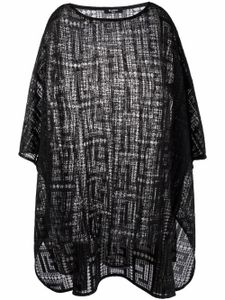 Balmain robe de plage à motif transparent - Noir