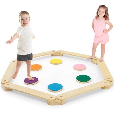 Houten Evenwichtsbalk & Stapstenen Montessori-Balansspeelgoed voor Kinderen 3+ Binnen & Buiten Houten Speelgoed voor Coördinatie