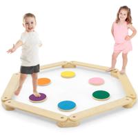 Houten Evenwichtsbalk & Stapstenen Montessori-Balansspeelgoed voor Kinderen 3+ Binnen & Buiten Houten Speelgoed voor Coördinatie