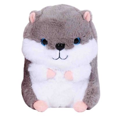 Pluche speelgoed knuffeldier Grijze hamster van 19 cm