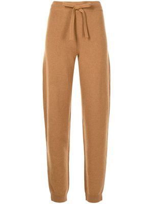 Nanushka pantalon de jogging Ella en maille - Marron