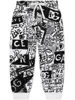 Dolce & Gabbana Kids pantalon de jogging à imprimé graffiti - Noir