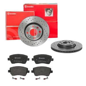 Remmenset, remschijf BREMBO, Remschijftype: Geperforeerd / Geventileerd, Inbouwplaats: Vooras, u.a. für Dacia, Renault, Nissan