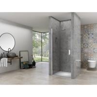 Van Rijn Products ST02 Nisdeur - 60x200cm - helder glas - dikte 6mm - incl. glasbehandeling - chroom ST02LP10059