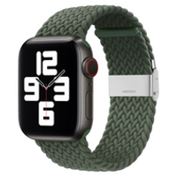 Braided nylon bandje - Groen - Geschikt voor Apple Watch 38mm / 40mm / 41mm - thumbnail
