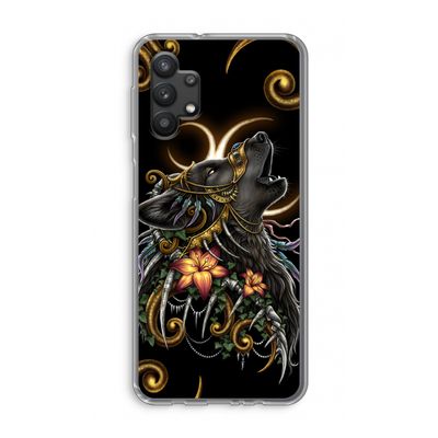 Huilende Wolf: Samsung Galaxy A32 5G Transparant Hoesje