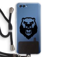 Angry Bear (black): Honor 10 Transparant Hoesje met koord