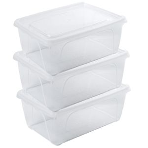 5x Voorraad/vershoudbakjes hoog/diep 0,5 liter transparant 15 x 10 x 6 cm