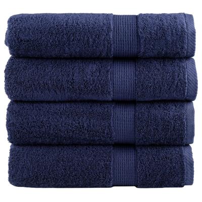 VidaXL Badhanddoeken solund 4 st 600 g/m² 100x150 cm marineblauw