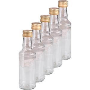 Fles - 10x - met schroefdop - transparant - 200 ml - glas