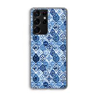 Blauw motief: Samsung Galaxy S21 Ultra Transparant Hoesje