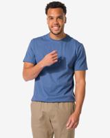HEMA Heren T-shirt Regular Middenblauw (middenblauw)