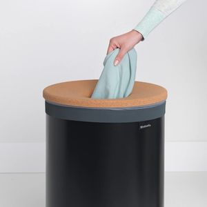 Brabantia wasbox - met kurken deksel - 60 liter - matt black