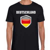 Duitsland landen supporter t-shirt met Duitse vlag schild zwart heren