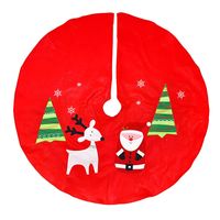 Kerstboomrok/kerstboom voet kleed rood vilt 90 cm   - - thumbnail