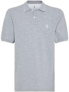 Brunello Cucinelli polo à logo brodé - Gris