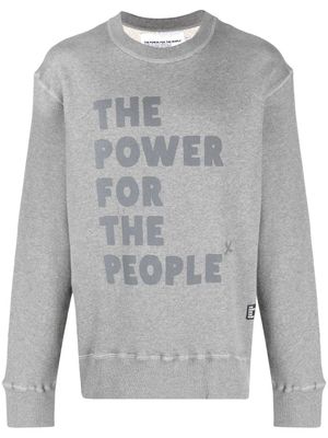 The Power For The People sweat en coton biologique à logo imprimé - Gris