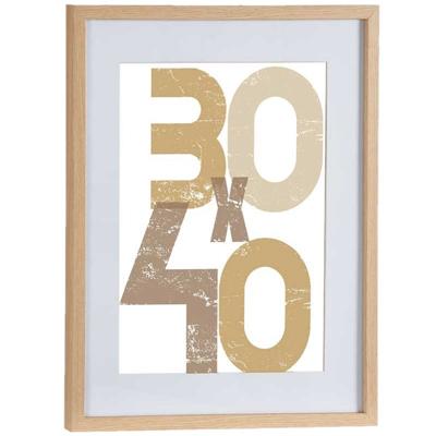 Houten fotolijst - bruin - 40 x 50 cm - fotolijstje - met passe-partout - decoratie