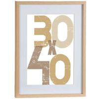 Houten fotolijst - bruin - 40 x 50 cm - fotolijstje - met passe-partout - decoratie